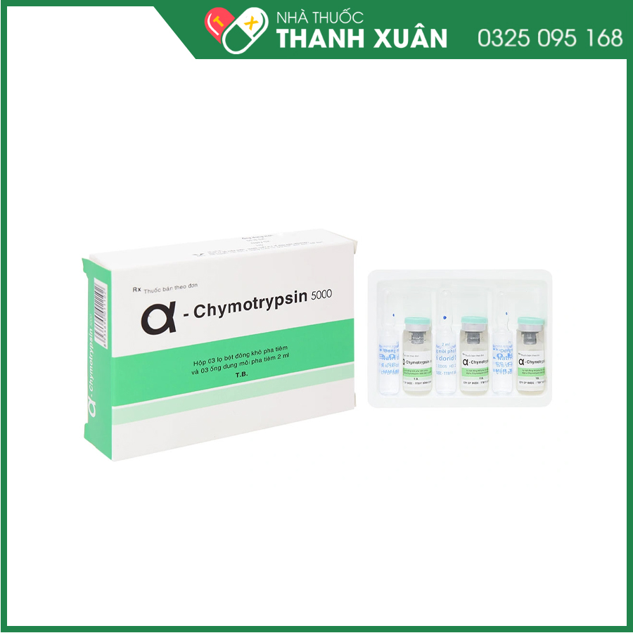 α-Chymotrypsin 5000 thuốc điều trị phù nề sau chấn thương, phẫu thuật